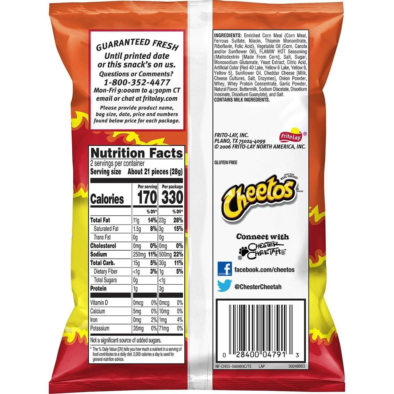 Hot cheetos nutrition facts