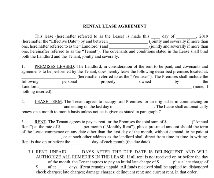 House rent contract format